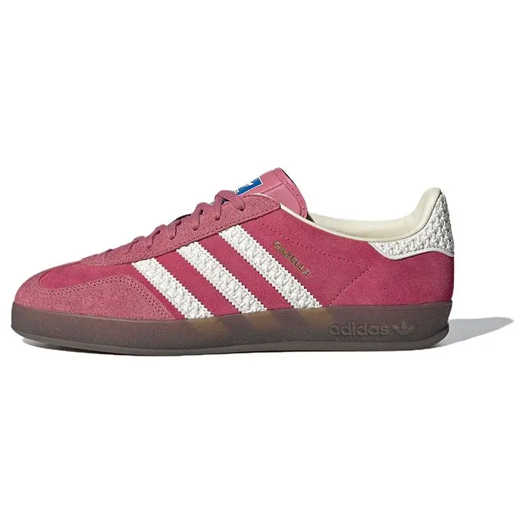 Women's Adidas Originals Gazelle Indoor Leather Unisex Low-Top Sports Shoes - Pink Casual Athletic Footwear, House White Trainer, Maison Mihara Official Flats