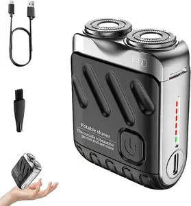Portable Electric Shaver, Travel-sizing 1 Box Double Head Magnetic Shaver with Cleaning Brush & Charging Cable & Storage Bag, Travel Shaver for Outdoor Travel, Shaving Products for Men & Boy