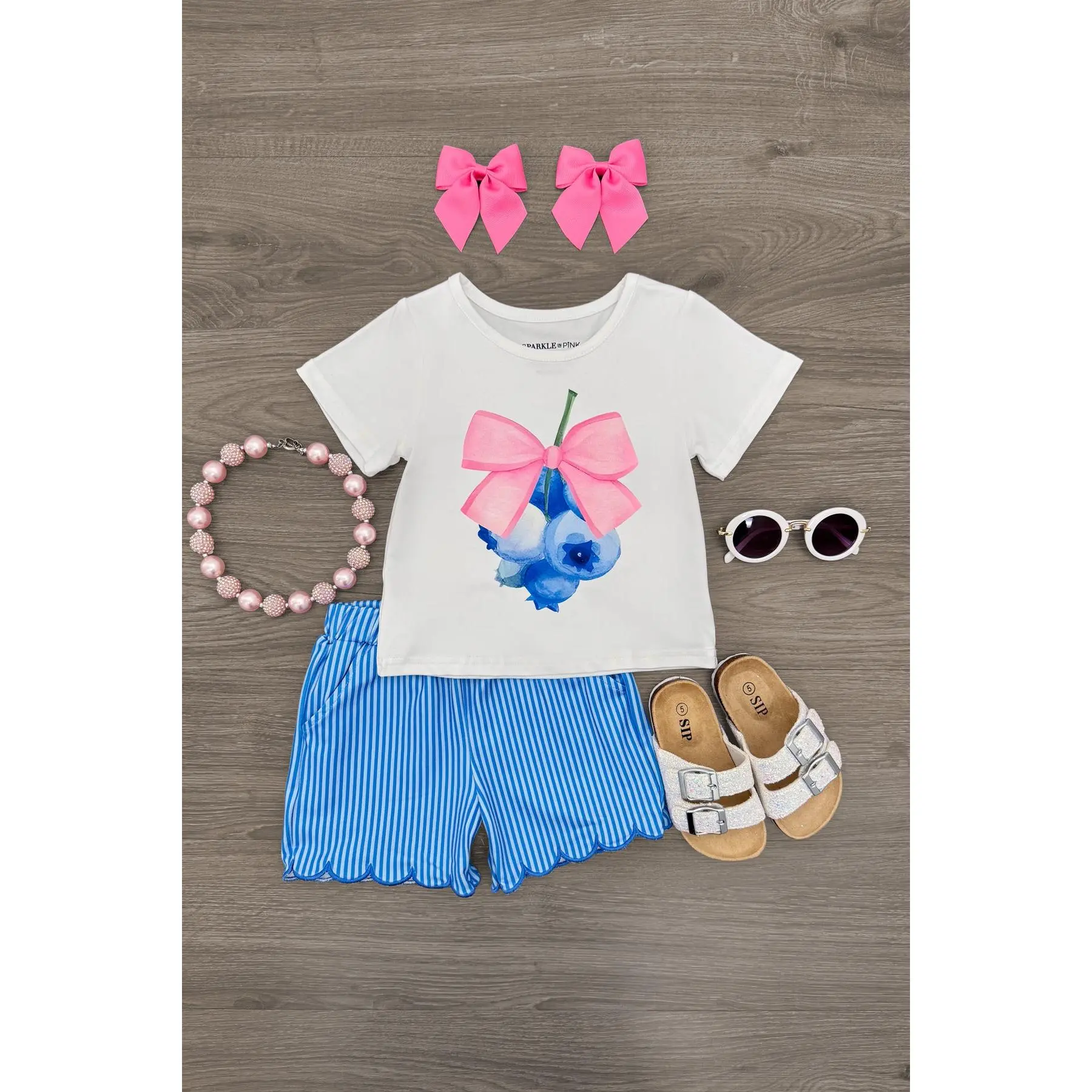 Blueberry Striped Short Set