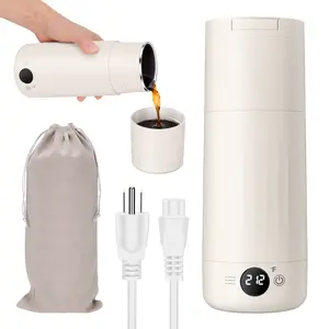 Portable Electric Kettle for Travel, 316 Stainless Steel Kettle, Hot Water Boiler with 2-In-1 Lid & Cup, 500ML Travel Tea Kettle with 8 Temperature Control, Auto Shut-Off & Boil Dry Protection