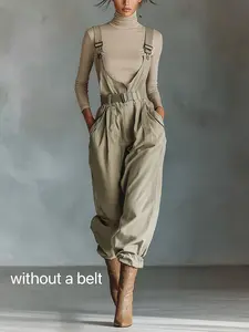 New Casual Slimming Workwear Women's Overall, Daily Wear Versatile Ladies' Romper, Comfortable and Stylish Strap Pants for Everyday Use Womenswear