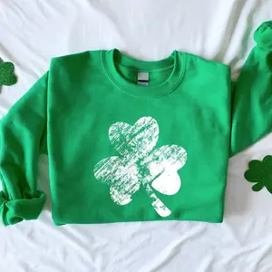 Retro Shamrock Sweatshirt & T-Shirt, Womens Shenanigans Sweatshirt, Cute St Patricks Day Sweatshirt, Lucky Sweatshirt, Four Leaf Clover, Irish Shirt
