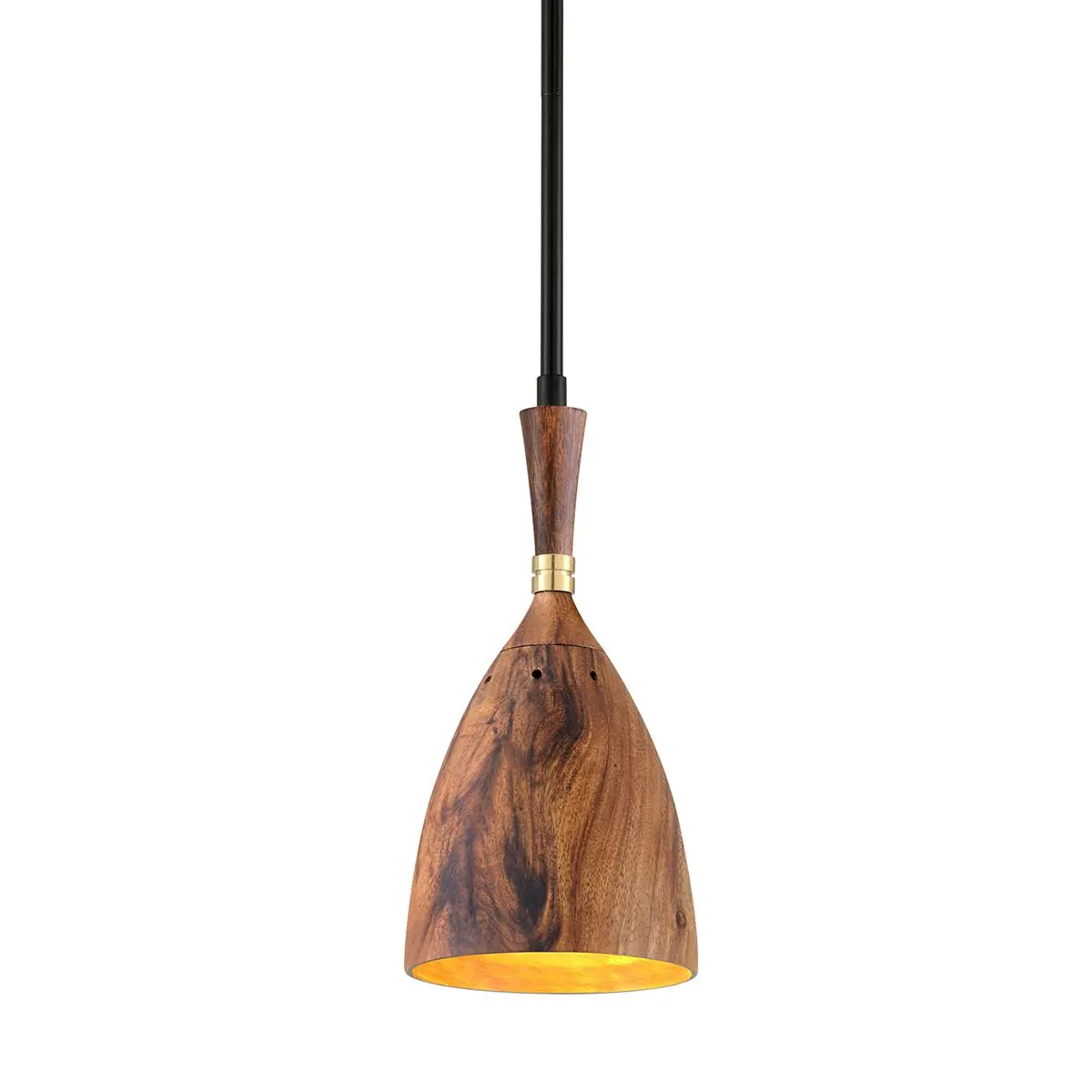 Utopia Pendant Light - Hand-Forged Iron and Acacia Wood - Classic Italian Design Elegance