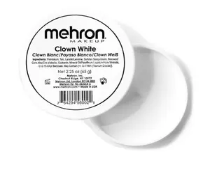 Mehron Makeup Clown White Professional Face Paint Cream Makeup | White Face Paint for Stage, Film, Cosplay, & Mime | Halloween Clown 2.25 oz (65g)