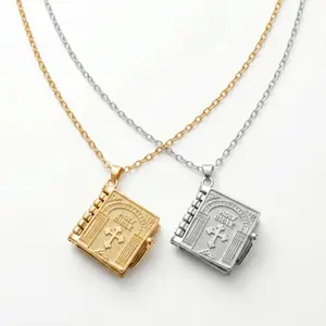 Bible Necklace Opens Meaningful Faith Jewelry Perfect Gift for Her & Him Symbolic Accessory with Hidden Message Elegant Spiritual Significance