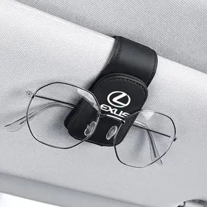 Car Sun Visor Holder Magnetic Leather Auto Glasses Storage Sunglasses Clip Interior Accessories For Lexus GS IS LS500h ES260 ES300h RX350h NX260 UX260 LM LC RZ450e TX RC CT200h GX550 LX600 LX570 NX350 HS250 Car Storage Organizer