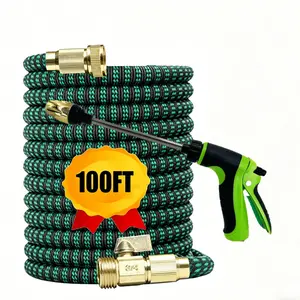 High Pressure Water Gun, Flexible Magic Hose, More Wear-Resistant, Durable, Adjustable Spray, Used For Lawn Irrigation25FT-50FT-75FT-100FT