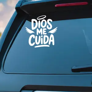 Dios Me Cuida Stiker    ,Christian Car Decal | Inspirational Vinyl Sticker | Faith-Based Car Accessory – Ships from Miami, FL