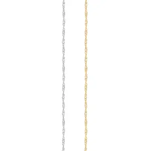 1.4MM 14K Solid Gold Rope Chain Yellow Gold or White Gold