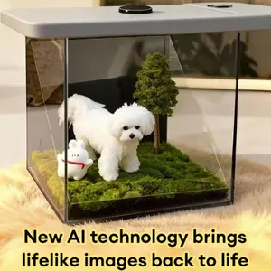 Pet holographic digital house memorial figurine, projects animal images, commemorates the departed pet.Preserve your furry baby’s memory forever. Perfect gift!