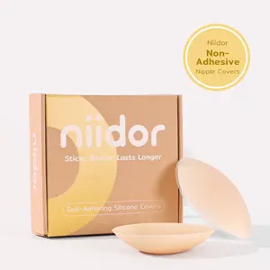 Niidor Non-Adhesive Invisible Silicone Nipple Covers Seamless Inserts for Women Comfortable Versatile No Glue Washable Reusable Bra Accessories