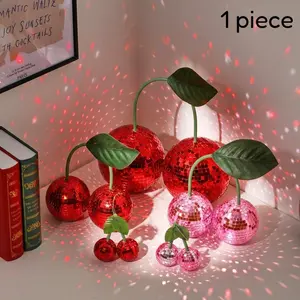 1 piece Cherry disco reflective mirror decoration, home desktop wall decoration pendant, reflective foam handicraft, suitable for home and office, holiday decoration, Christmas and holiday