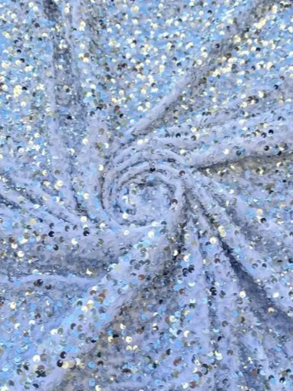 Silver White Sequin on Velvet Silver White Sequin on Velvet