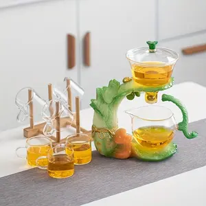 Chinese Style Tea Set, 1 Set Cabbage Designed Teapot, Tea Making Tool for Home Living Room Office, Gift for Tea Lover, Housewarming Gift Ideas