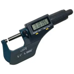 iGaging Digital Micrometer - 0-1" Hand Measuring Tool with Carbide Anvil, Data Output, Durable IP40 Rating, Easy-to-Read LCD Display, Hardened & Ground Spindle for Tools & Hardware Applications