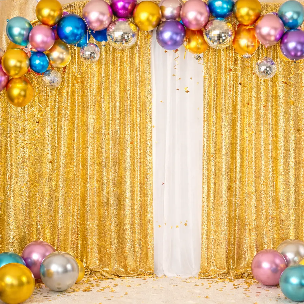 UJOY PARTY Sequin Backdrop Curtain  Glitter Sequence Backdrop for Parties Photo Booth Graduation Photography Background Drapes for Wedding Birthday Bridal Showers Bachelorette Party Thanksgiving Halloween Christmas ecorations
