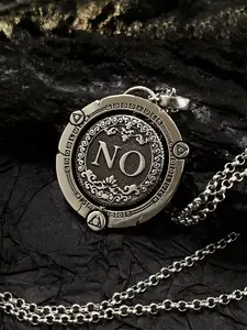 Meraki Decision Coin Rotating Necklace with Hollow Design for Stylish Outfits & Daily Wear Accessory