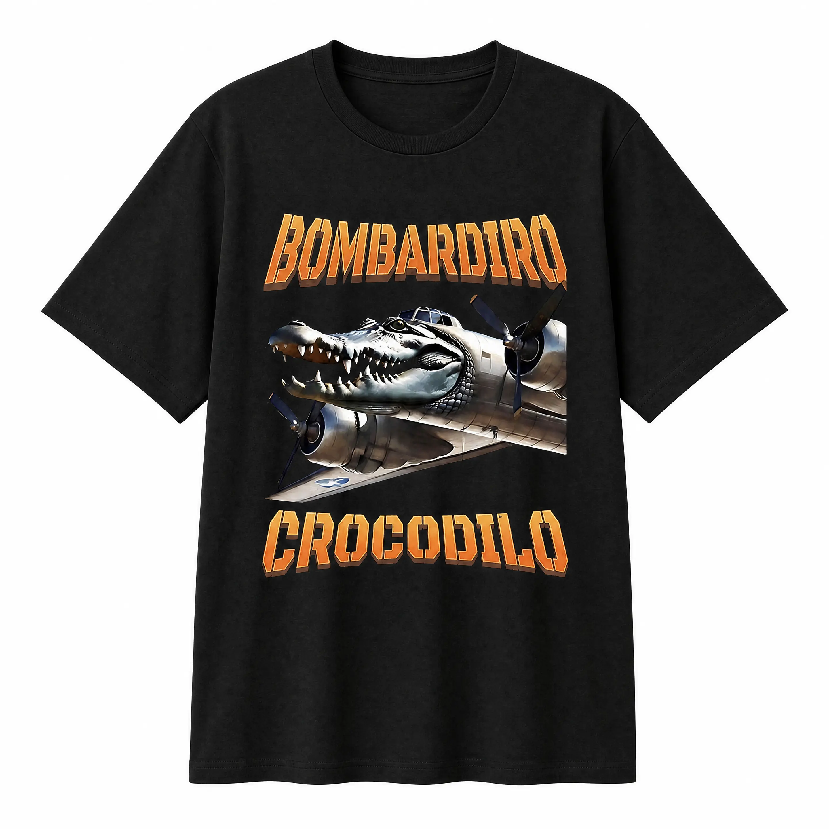 Unisex Bombardiro Crocodilo Italian Brainrot Shirt | Funny Crocodile Airplane Graphic Tee | Absurd 3D Meme Character Clothes for Men Women