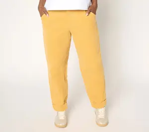 Me by Jennie Garth Petite Rogue Barrel Leg Corduroy Pant