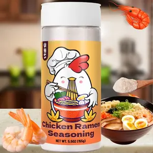 Instant Ramen Seasoning Powder 5.5oz Chicken Seasoning, Low Sodium, SugarFree, Ramen Topping for Soup, Healthy Ramen Noodles, Bouillon, Contains Shrimp Powder