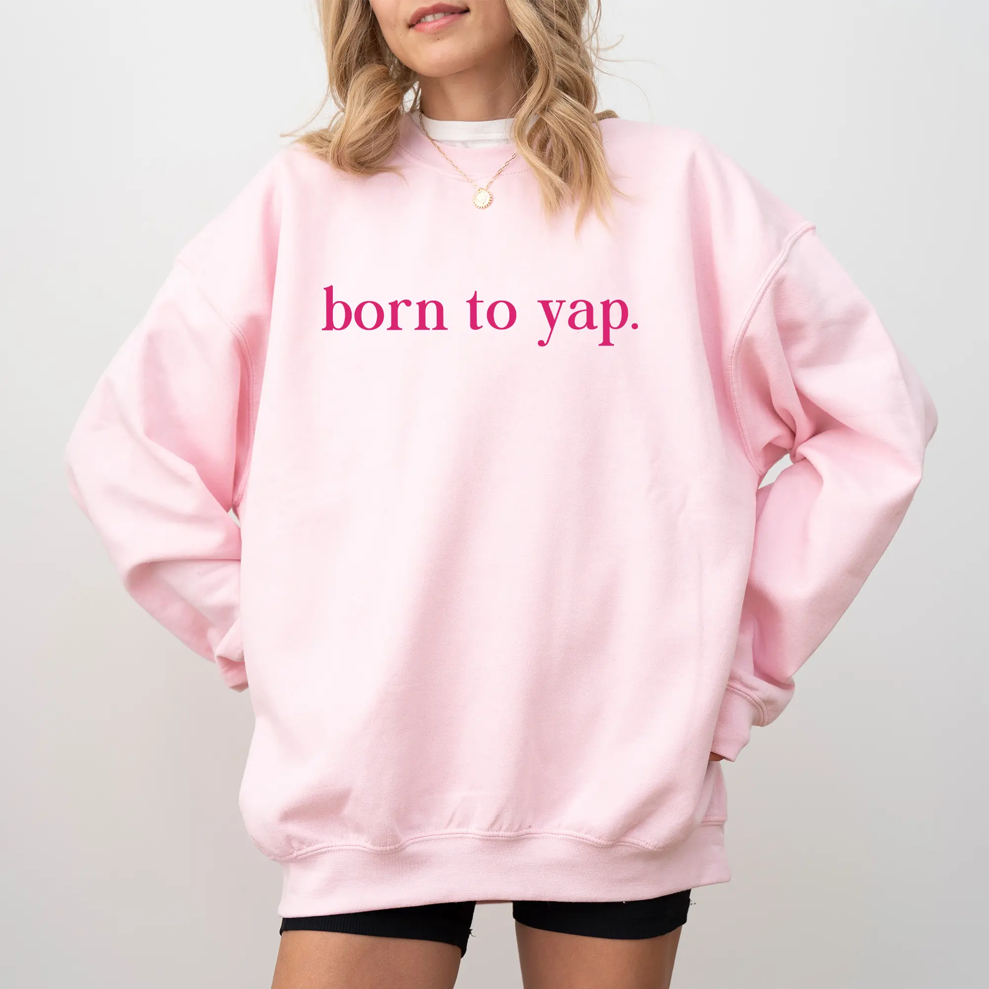 Born To Yap Sweatshirt, Professional Yapper Sweater, Funny Yapper Crewneck, Certified Yapper Tops, Born To Yap Forced to Shut Up, Gift Ideas for Her, Soft Long Sleeve Pullover, Casual Womenswear