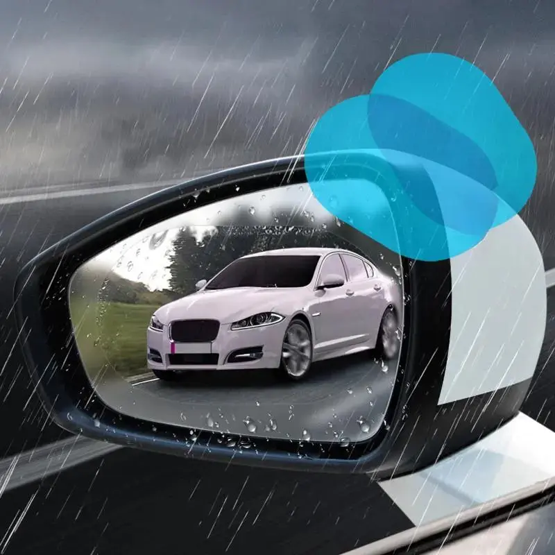 2PCS Car Rearview Mirror Film, Waterproof Rainproof Anti-Fog Clear View Side Mirror Protective Stickers, Universal Auto Accessories