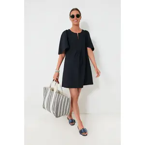 Deep Navy Finley Flutter Sleeve Dress