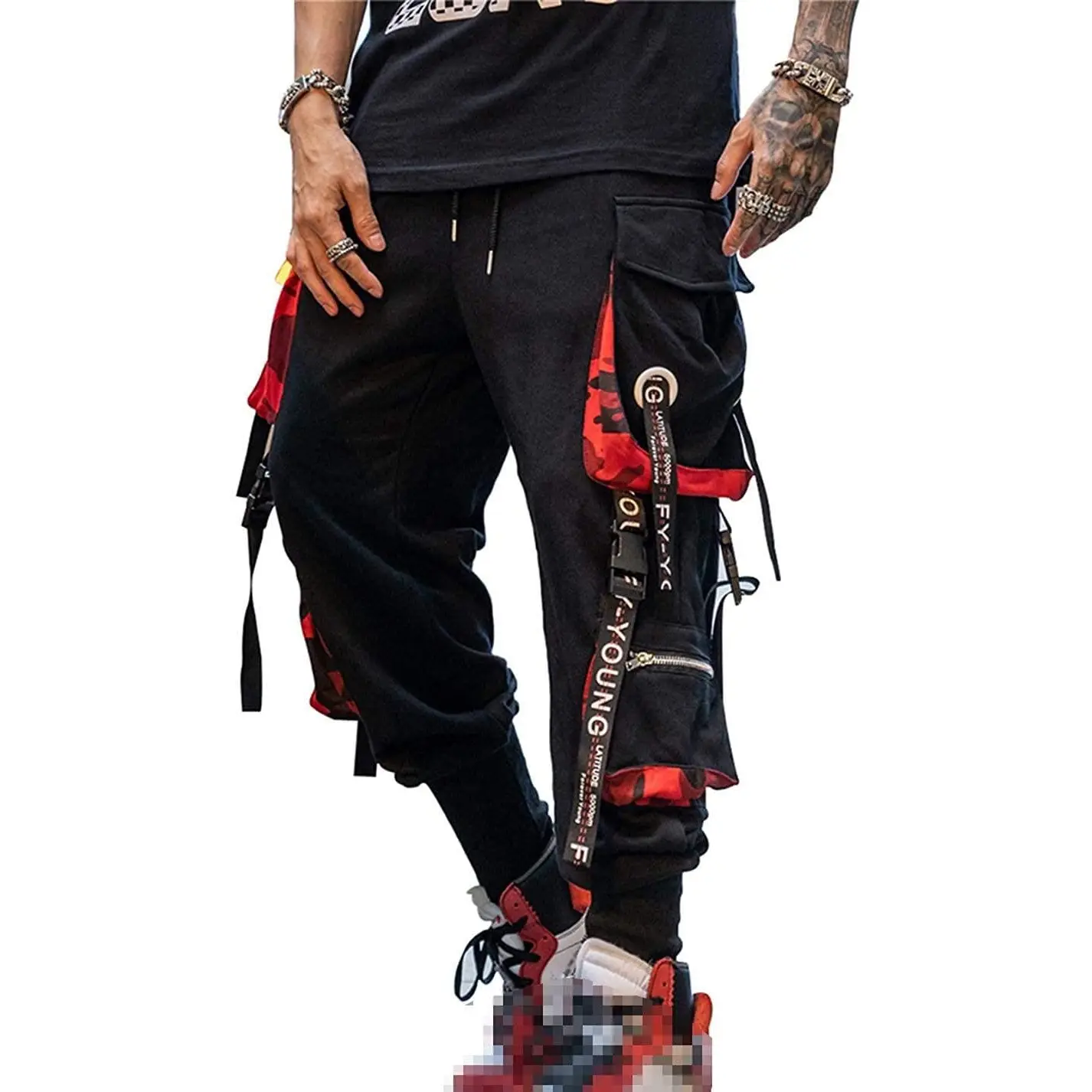 Hello Mrlin Men'S Jogger Pants Punk Cargo Baggy Techwear Hip Hop Harem Pants Streetwear Tactical Track Pant Hello MrLin