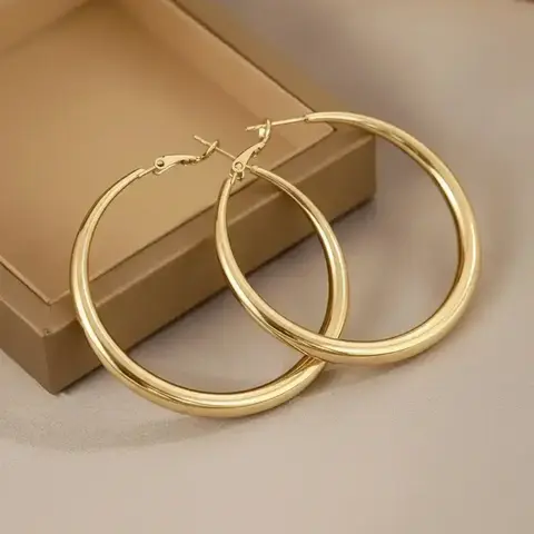 Simple Hoop Earrings, Fashionable Earrings, Fashion Alloy Ear Piercing Jewelry for Women, Casual Versatile Accessories for Parties & Daily Wear, Geometric Round-Shape Earrings, Casual Trendy Jewelry