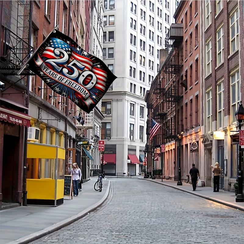 1pc 250th Anniversary of Freedom American 250th Anniversary Premium Polyester Flag | Reinforced Metal Ring, Sizes 3x5 Feet to 4x6 Feet, Suitable for Garden Home and Patriotic Display