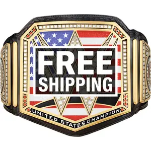 Center United States Belt Adult Championship Title Belt Replica - 5mm Leather Straps - Fan Gift