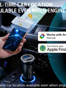 Car Charge GPS Locator Tracker 30w USB Phone Charger, Fast Charging Type C Qc3.0, Works with iPhone & Android