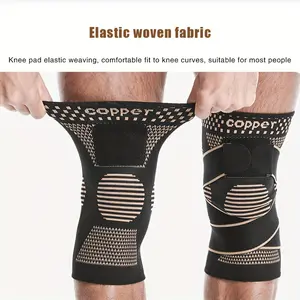 20241pair copper compression knee support, equipped with compression support sleeve for knee joint with pressure band, anti slip ted sports knee support, suitable for Men's and Women's running and sports exercise2025