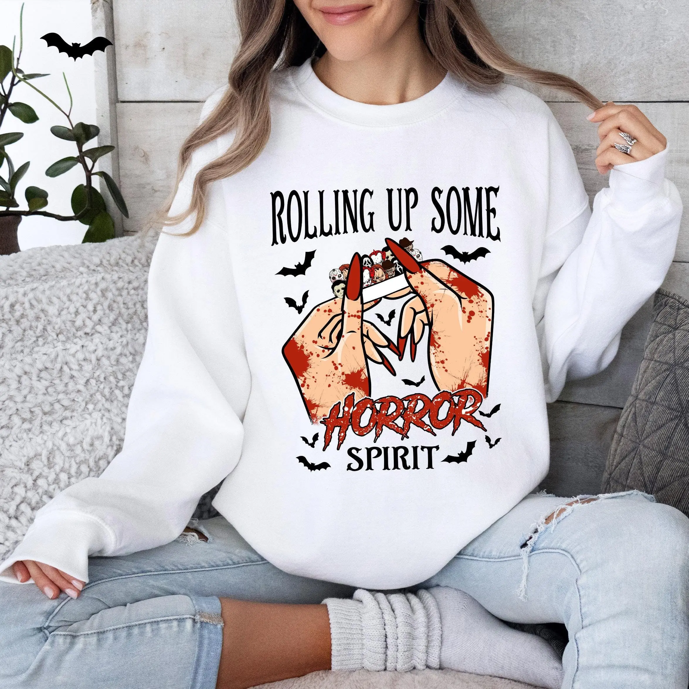 Funny Halloween Horror Sweatshirt, Spooky Season Pullover