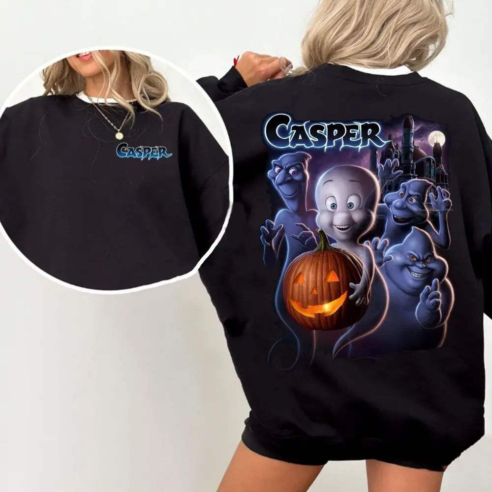 Casper Movie 1995 Unisex V3 2 Sides Sweatshirt, Ghostly Family Comedy Tee, 90s Movie Fan Shirt, Softstyle Graphic Tee, Halloween Costume, Pop Culture