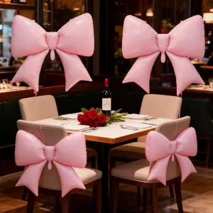 Bow Tie Balloons, 1pc/2pcs Bridesmaid Proposal Wedding Anniversary Decorations, Valentine's Day Party Supplies