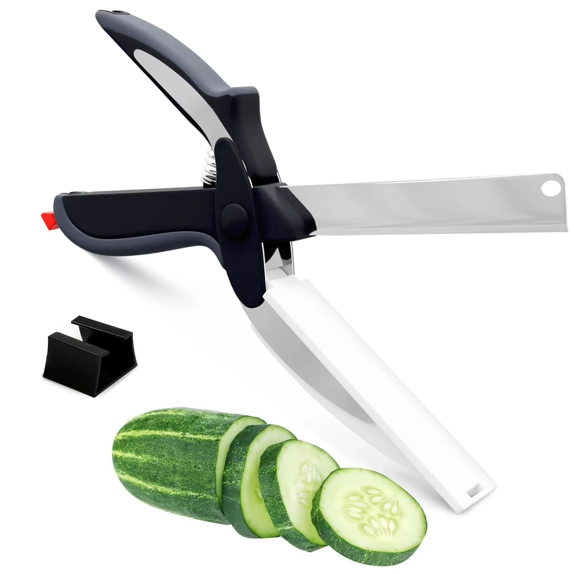 2-In-1 Kitchen Food Cutter Scissors, Stainless Steel Blade, Vegetable Chopper with Cutting Board, Multi-Functional Quick Slicer, Easy to Clean, Kitchenware Utensils