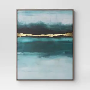 24"x30" Jewel Tone Abstract Canvas Framed Art - Threshold