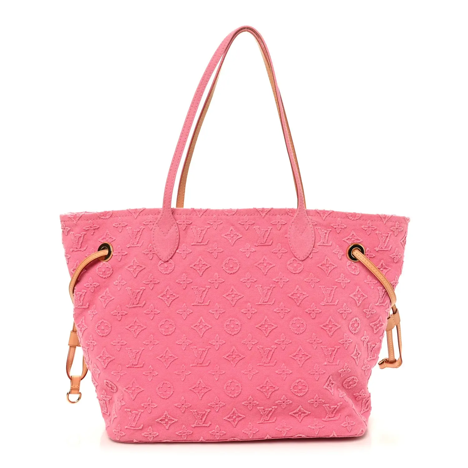 Pre-owned Louis Vuitton Denim Shoulder Bags Monogram Neverfull MM Rose