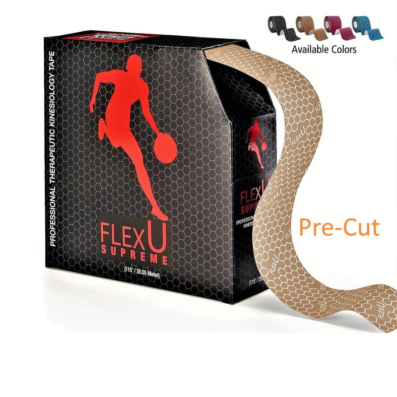 FlexU Kinesiology Tape Bulk Pack 140 Pre-Cut and Un-Cut I Shape Strips