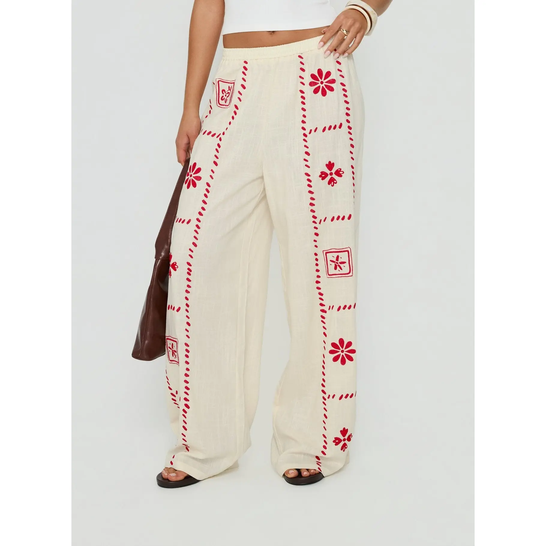 Grazia Pants Cream / Red