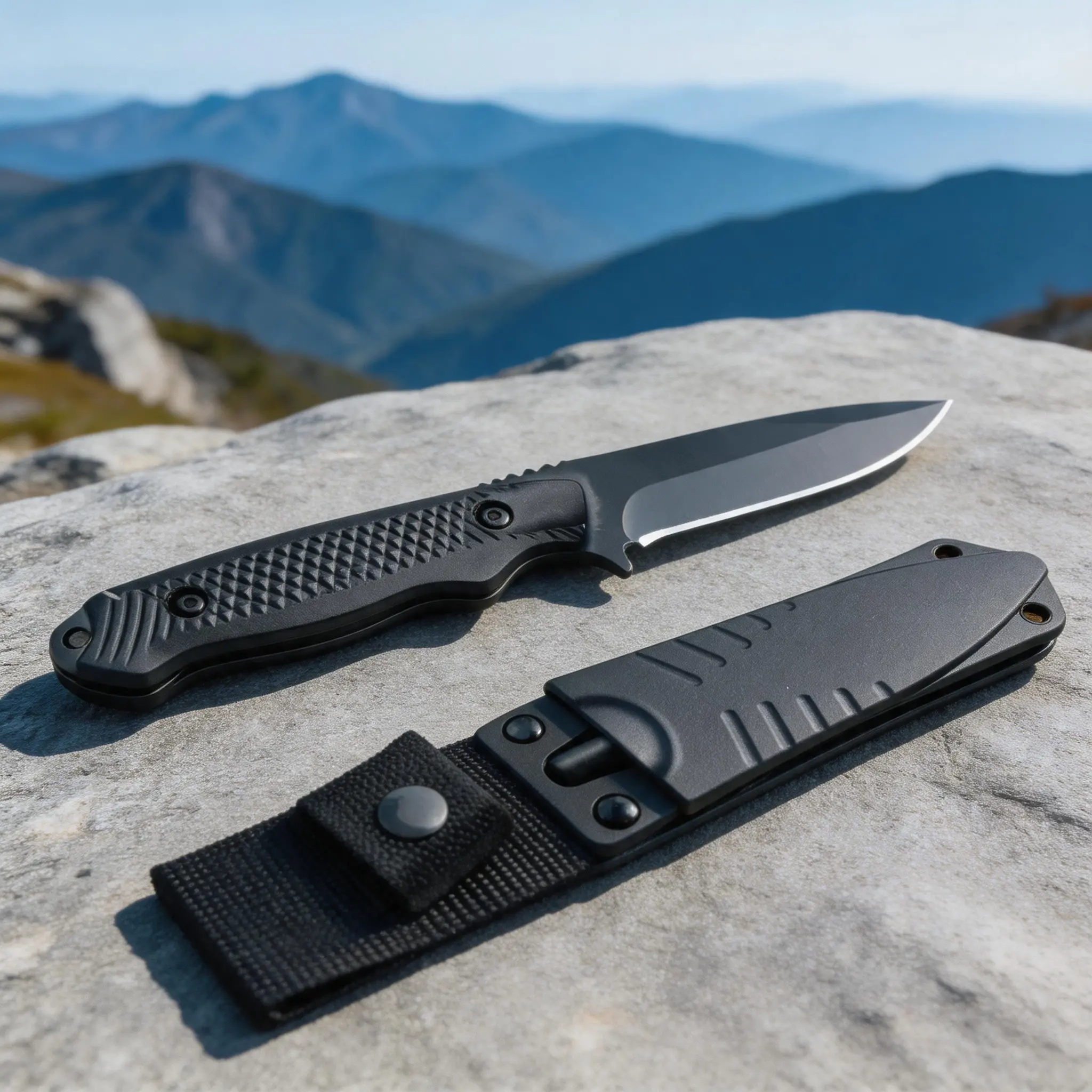 Outdoor Survival Fixed-Blade Knife - Full Tang Construction, 3.54" Sharp Precise-Edge, Non-Slip Textured Grip, Secure Carry Sheath for Camping, Hiking | Fixed-Blade Knives, Fixed-Blade Fixed-Blade Knives