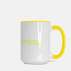 Splash of Color ...Mug Deluxe 15oz. Classic (Yellow + White)