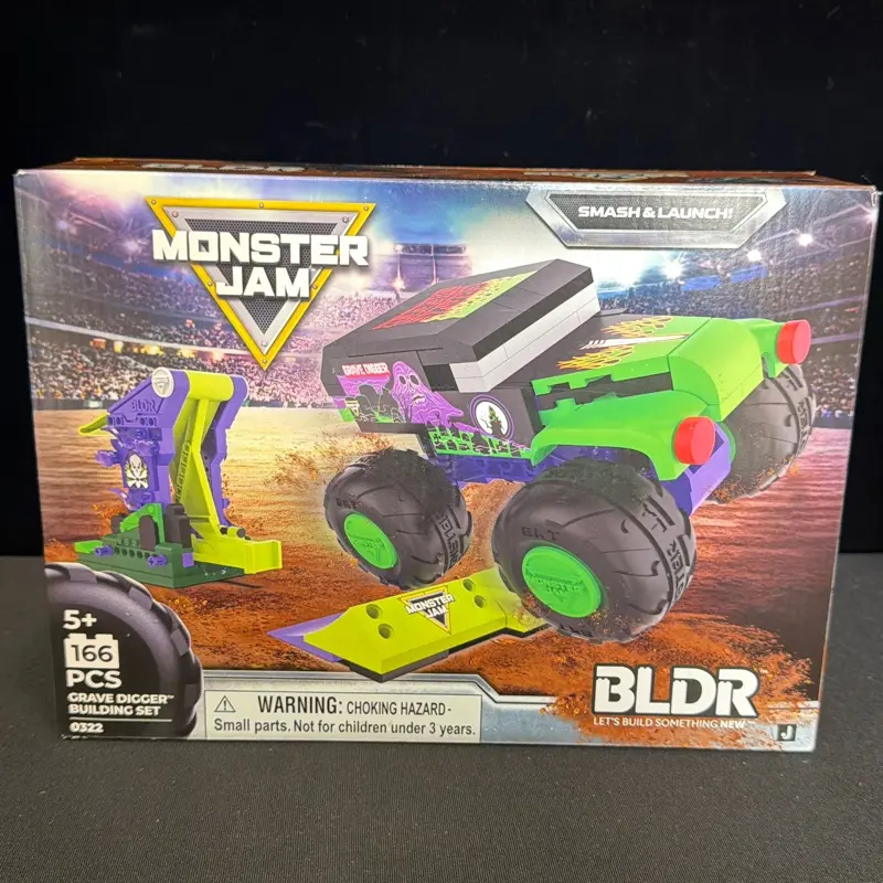 Monster Jam BLDR Grave Digger Smash & Launch Building Set New