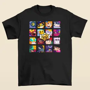 Brawl Stars T-Shirt Game Character Meme Graphic Trendy Streetwear