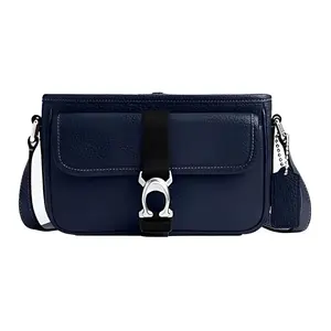COACH Beck 21 Solid Embossed Logo Leather Crossbody Bag for Women