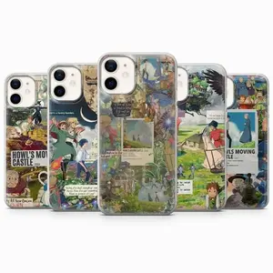 Studio Ghibli Phone Case Howl Moving Castle Cover Compatible with iPhone X, 11, 12, 13, 14, 15, 16, 17 Plus Pro Promax & SS Galaxy S21-25 Series