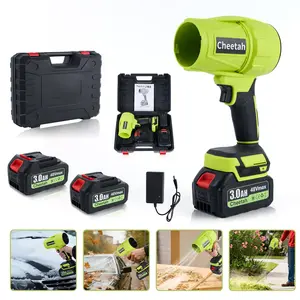 Cheetah Cordless Leaf Blower with 2 Batteries 21Vmax 3.0Ah Violent Turbo Handheld Snow Blower Lightweight for Car Drying Garden Maintenance Outdoor Use