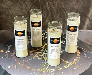 Moon phase ritual set with 7 day candles for magic and manifestation