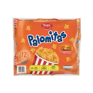 Yupi Palomitas Caramelo - Pack of 12 x 20g Sweet Caramel Popcorn Snack - Crispy & Crunchy Sweet Snack easter day